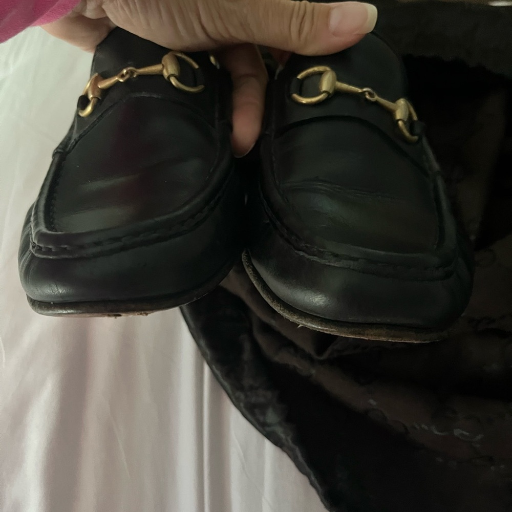 Gucci Black Gold Slip-On Loafers - Picture 4 of 10